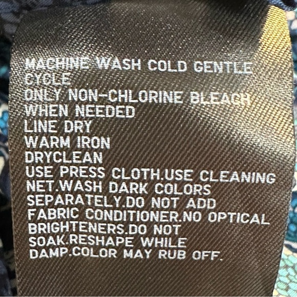 Anna Sui X Uniqlo Boho Midi Dress Blue 3/4 sleeve - Picture 8 of 8